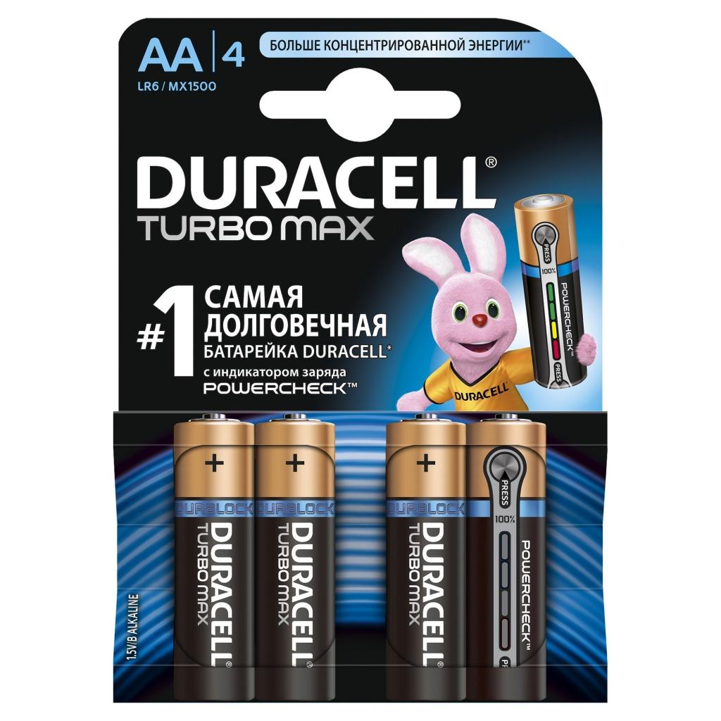 Батарейка Duracell AA TURBO MAX LR6 MN1500 * 3+1 (5000394007772 / 81528903)