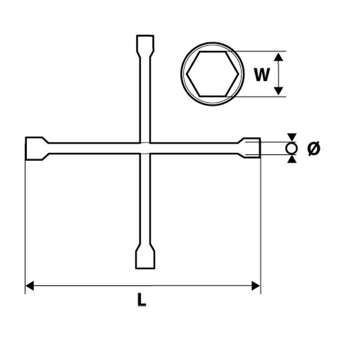 Ключ Topex балонний, 17 x 19 x 22 мм, 1/2" (37D313) изображение 2