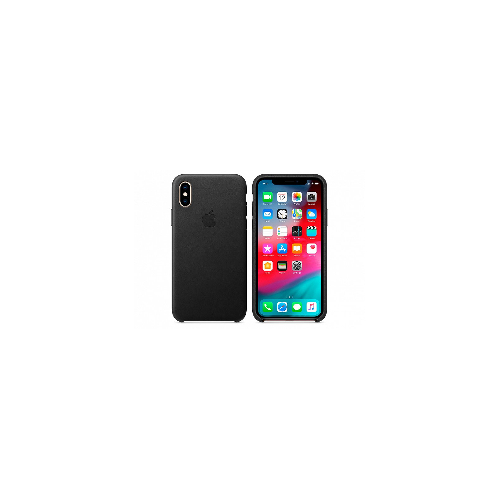 Чохол до мобільного телефона Apple iPhone XS Leather Case - Black, Model (MRWM2ZM/A)