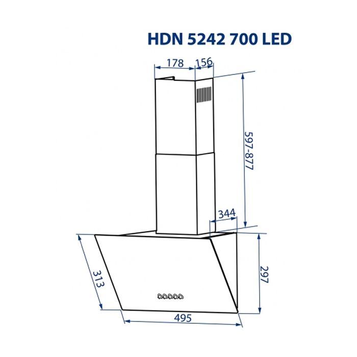 Вытяжка кухонная Minola HDN 5242 WH 700 LED изображение 12