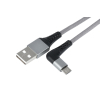 Дата кабель USB 2.0 AM to Micro 5P 1.0m right angle round fabric 2E (2E-CCMTR-1MGR) изображение 2