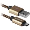 Дата кабель USB 2.0 AM to USB-C 1.0m PRO gold Defender (87812)
