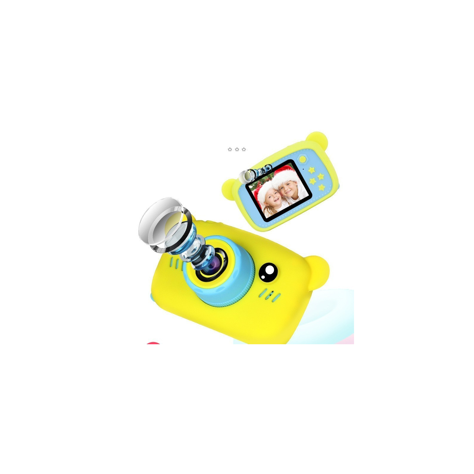 Інтерактивна іграшка XoKo Bear Цифровий дитячий фотоапарат жовтий (KVR-005-YL) зображення 5