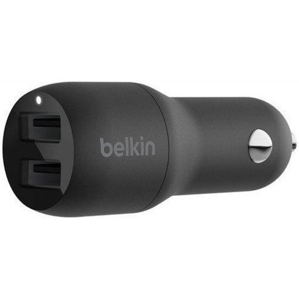 Зарядний пристрій Belkin Car Charger 24W Dual USB-A, USB-A - MicroUSB, 1m, black (CCE002BT1MBK) зображення 5