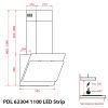 Витяжка кухонна Weilor PDL 62304 WH 1100 LED Strip зображення 12
