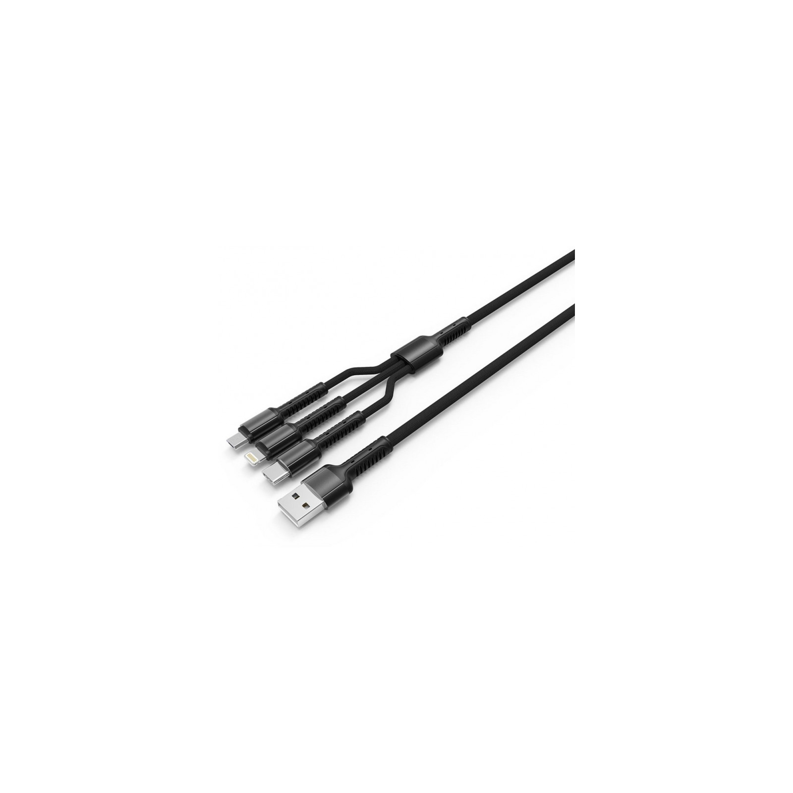 Дата кабель USB 2.0 AM to Lightning + Micro 5P + Type-C 4.0A (20W) ColorWay (CW-CBU3003-GR) зображення 2