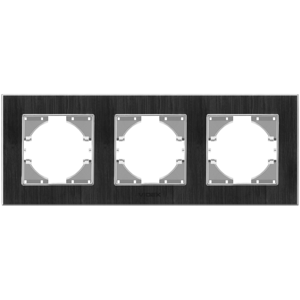 Рамка Videx BINERA чорний алюміній 3 поста (VF-BNFRA3H-B) зображення 2