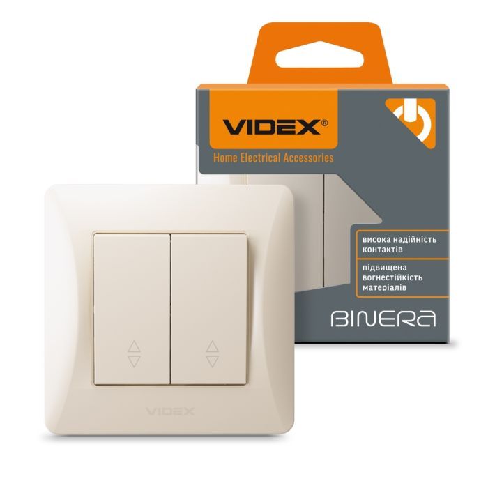 Переключатель Videx BINERA 2кл проходной кремовый (VF-BNSW2P-CR) изображение 4
