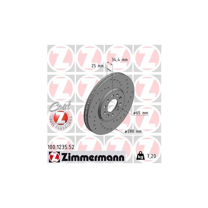 Тормозной диск ZIMMERMANN 100.1235.52