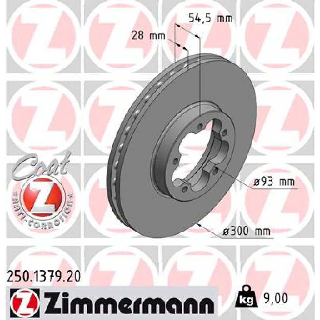 Гальмівний диск ZIMMERMANN 250.1379.20