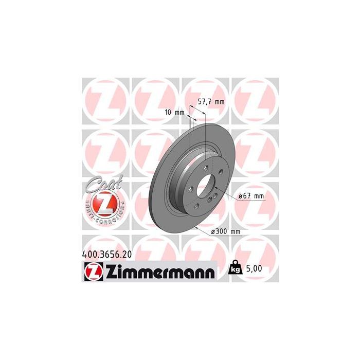 Тормозной диск ZIMMERMANN 400.3656.20