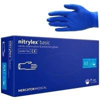 Медицинские перчатки Nitrylex нитриловые смотровые .L (пач-100 пар) синие (52-079)