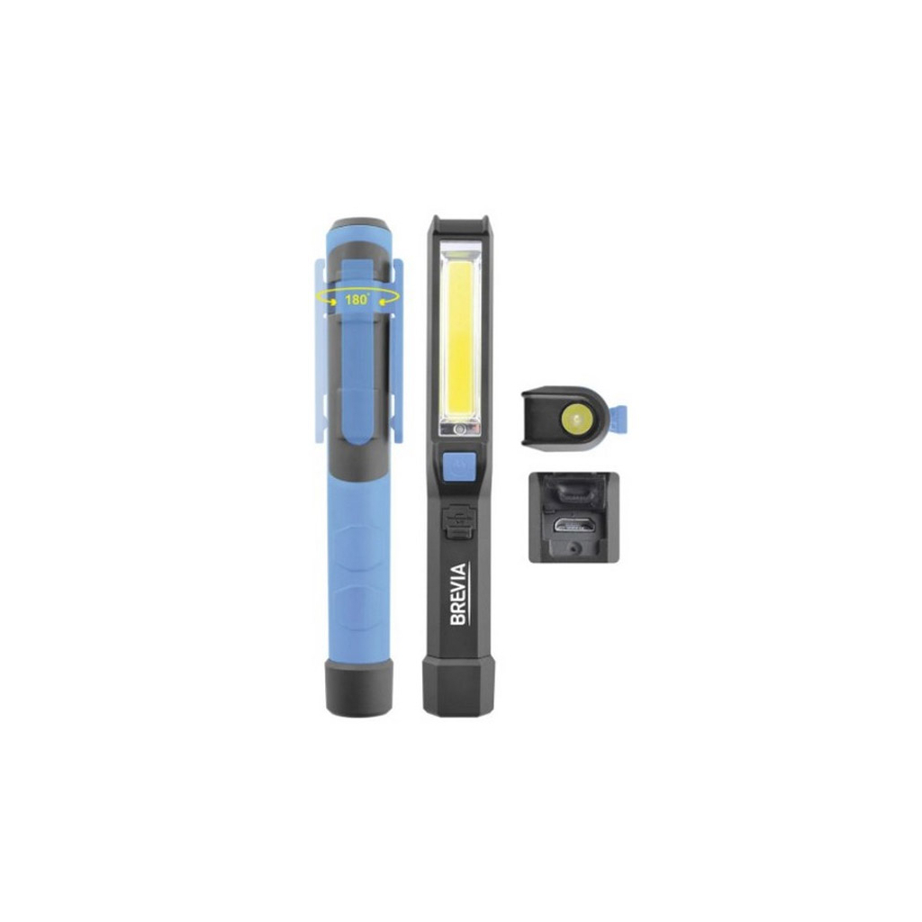 Фонарь Brevia LED Pen Light 2W COB+1W LED 150lm, 900mAh, microUSB, блістер (11220) изображение 2