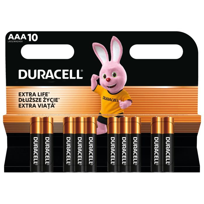 Батарейка Duracell AAA лужні 10 шт. в упаковці (5002509/5006462) изображение 2