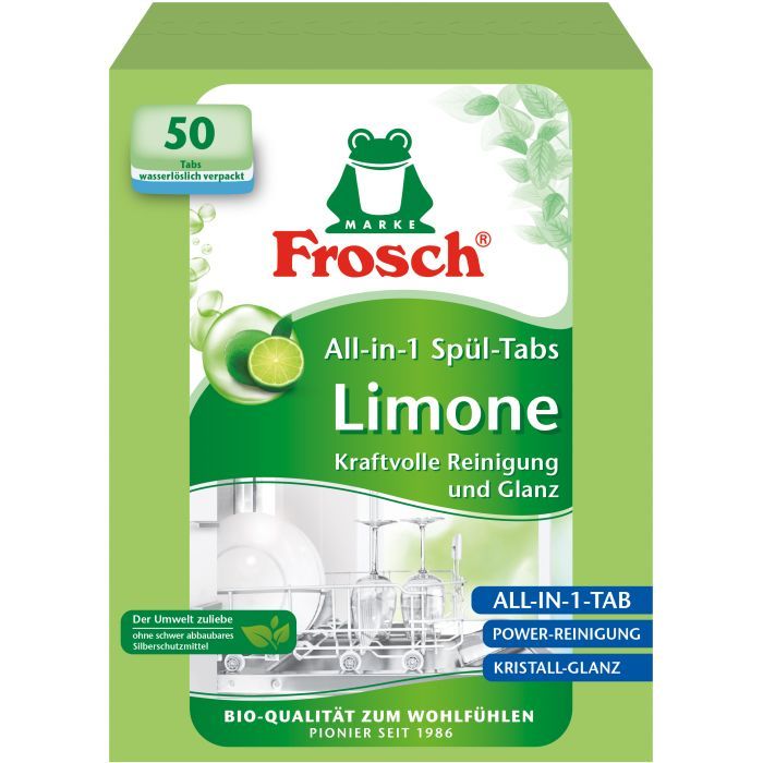 Таблетки для посудомоечных машин Frosch Лимон 30 шт. (4001499963339/4009175965134)