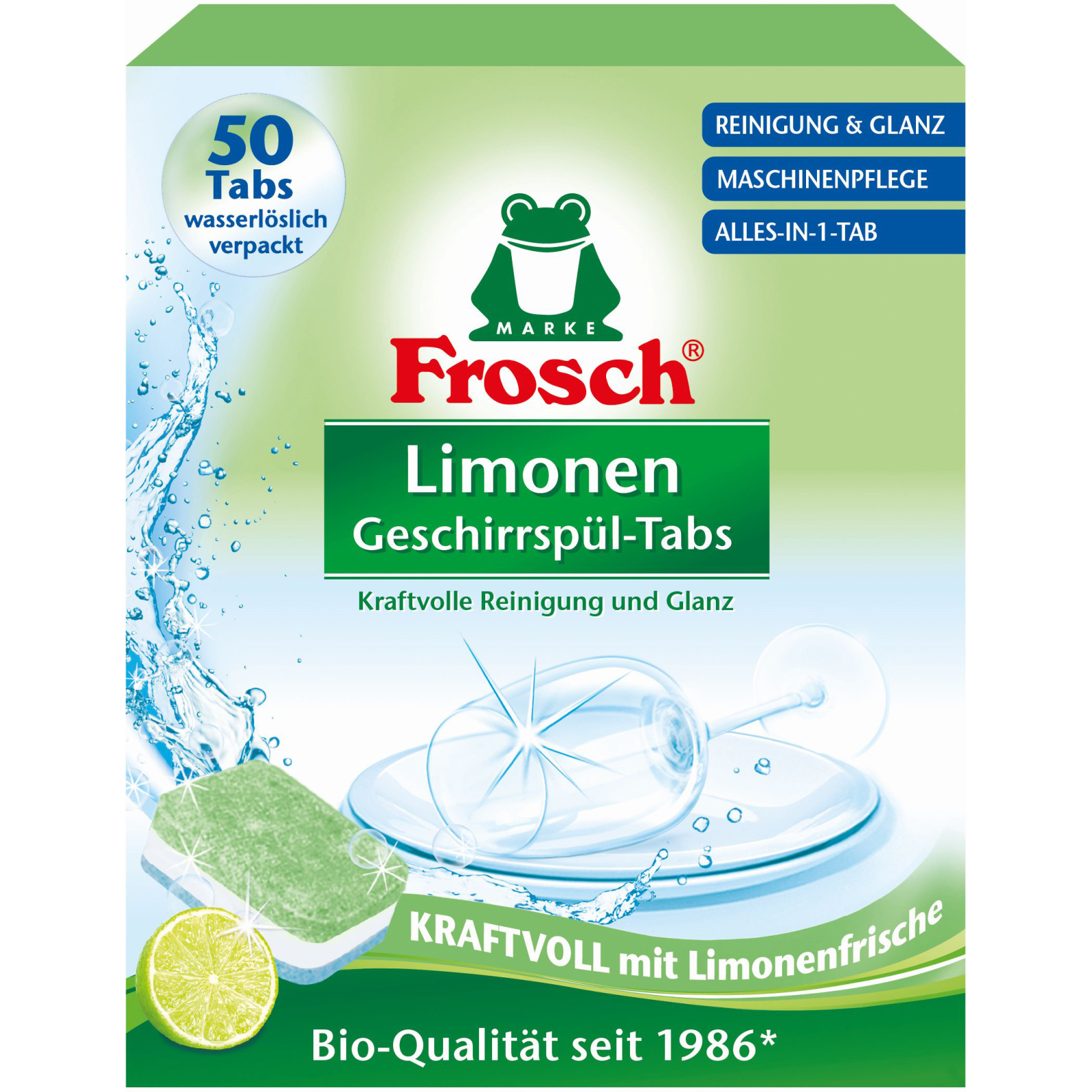 Таблетки для посудомийних машин Frosch Лимон 50 шт. (4001499947315) зображення 2