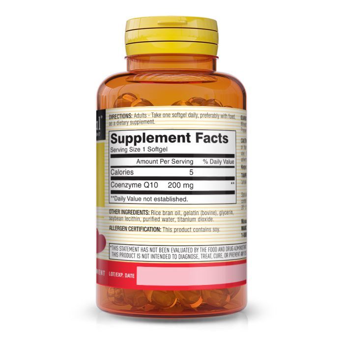 Витаминно-минеральный комплекс Mason Natural Коэнзим Q10 200 мг, Co Q10, 30 гелевых капсул (MAV14628) изображение 2