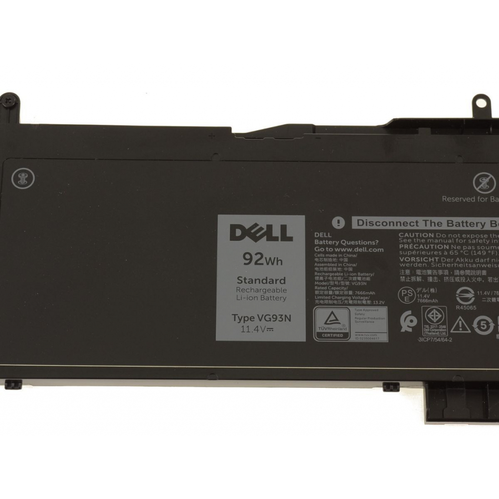 Акумулятор до ноутбука Dell Latitude 5580 (long), VG93N, 92Wh (7666mAh), 6cell, 11.4V, L (A47605) зображення 2