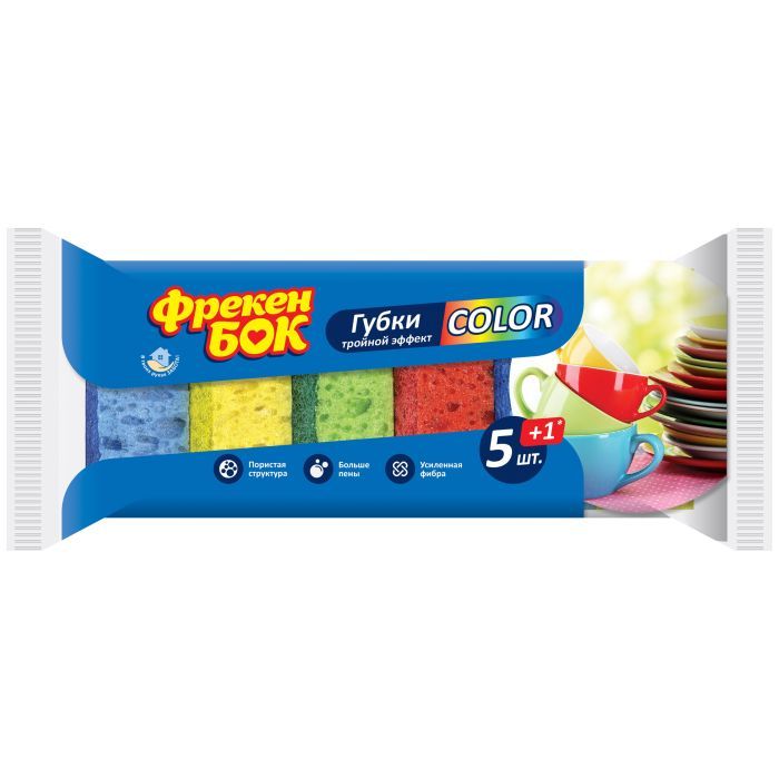 Губки кухонные Фрекен БОК Color 6 шт. (4823071630824)