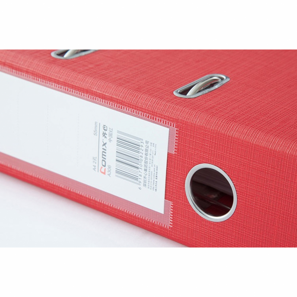 Папка - регистратор Comix А4, 70 мм, PP, двухсторонняя, красный (FOLD-COM-A306-R) изображение 4