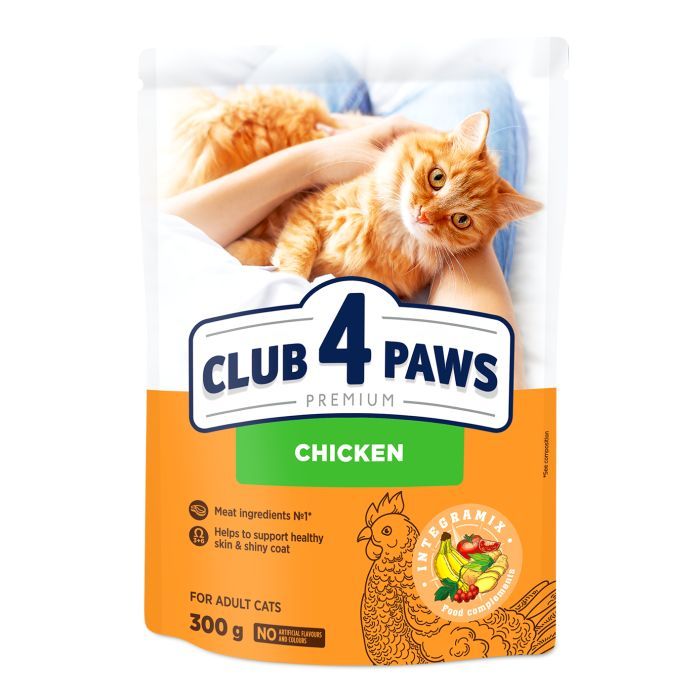 Сухой корм для кошек Club 4 Paws Премиум. Со вкусом курицы 14 кг (4820083909146)