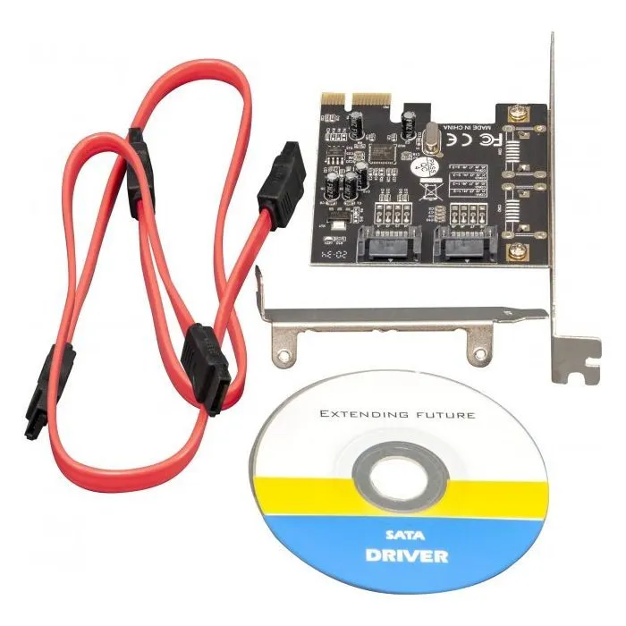 Плата розширення Frime ASM1061 2xSATA3 2xPCIe (ECF-PCIEto2SATAIII.LP) зображення 4