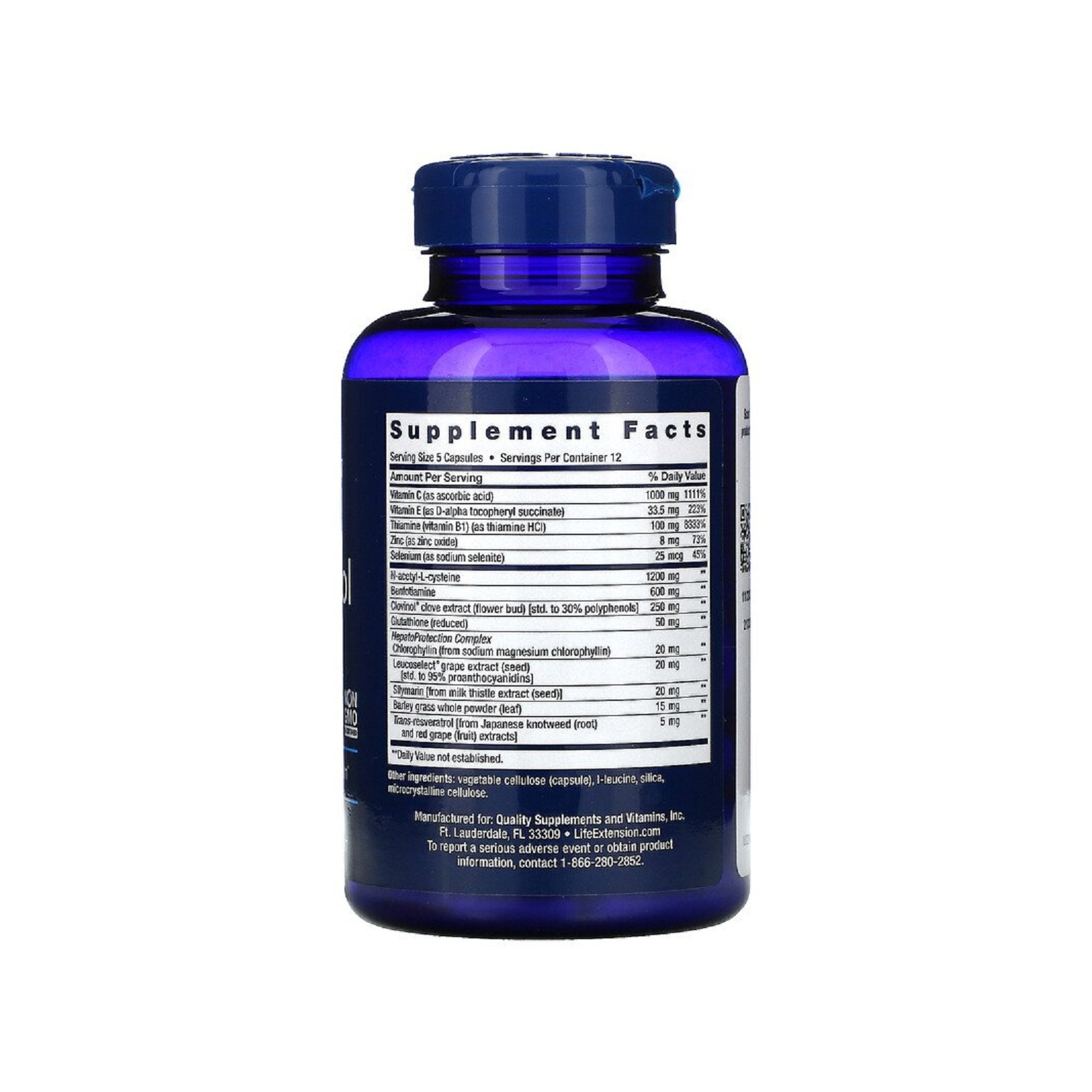 Вітамінно-мінеральний комплекс Life Extension Антиалкогольний комплекс, Anti-Alcohol Complex, 60 капсул (LEX22400) зображення 2