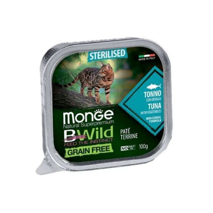 Паштет для кошек Monge BWild Grain Free Wet Tuna Sterilised Cat 100 г (8009470012898)