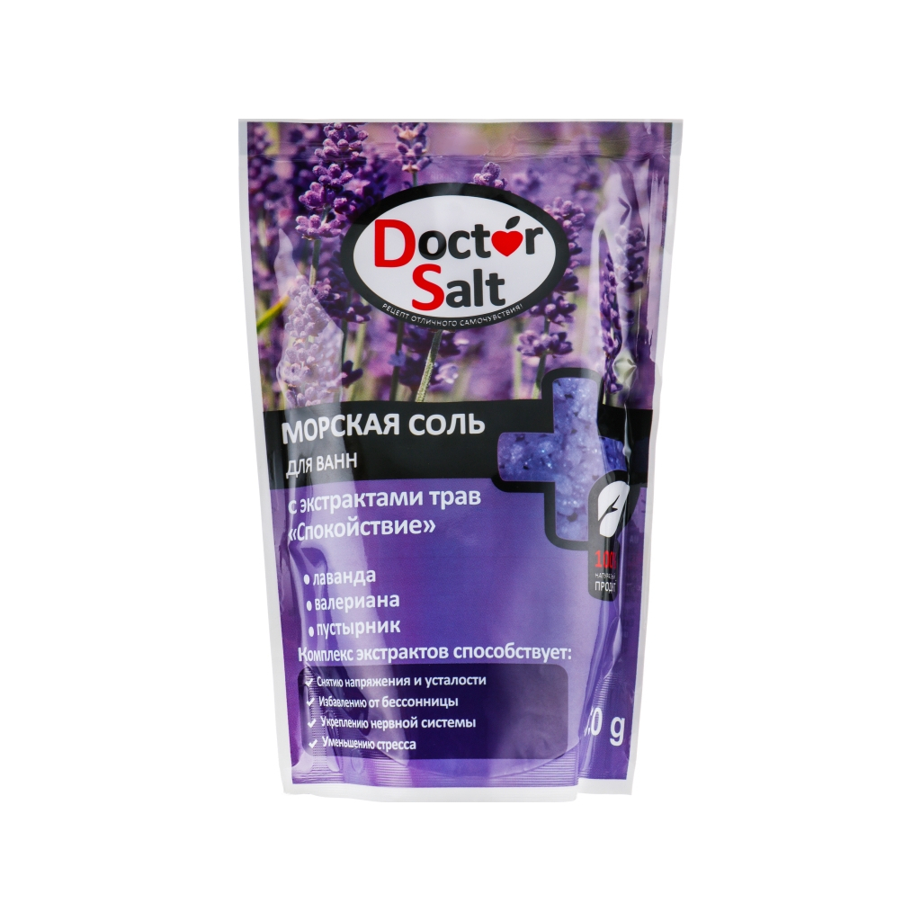 Сіль для ванн Doctor Salt з екстрактами трав Спокій 530 г (4820091145345)