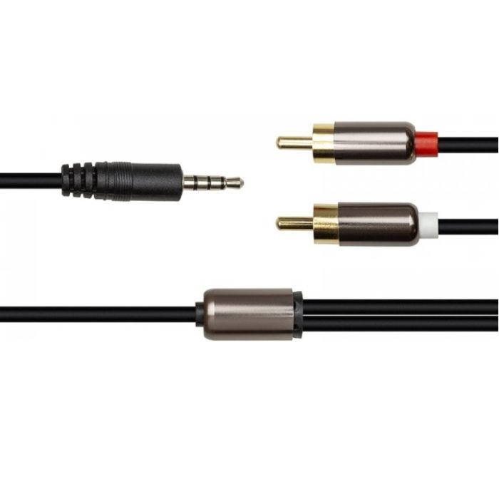 Кабель мультимедійний 3.5 mm Stereo Plug - 2*RCA, 1 m PowerPlant (CA912834) зображення 2