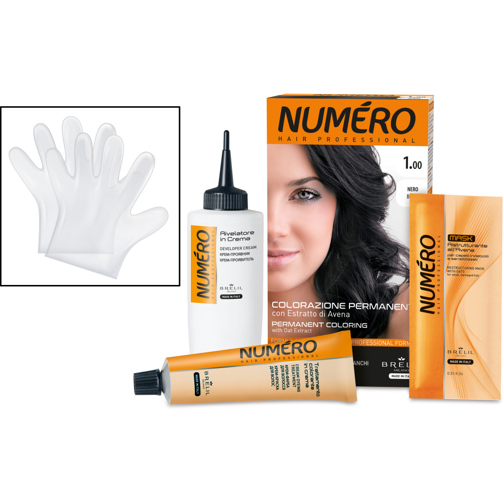 Краска для волос Brelil Numero 1.00 - Black 140 мл (8011935081226)