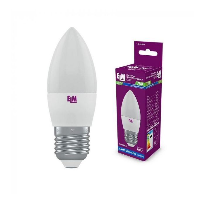 Лампочка ELM C37 7W PA10S E27 4000K (18-0049.)