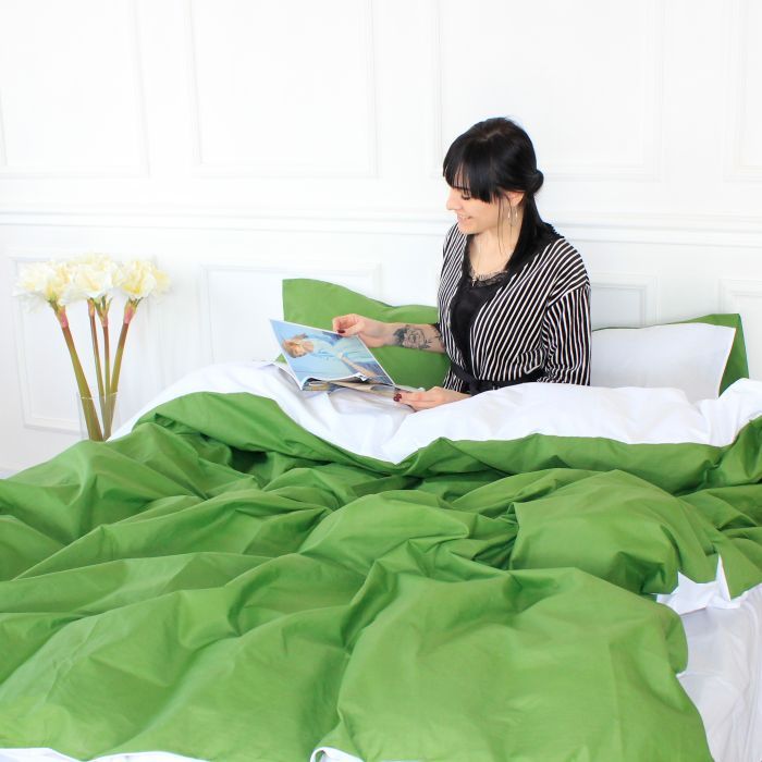Постільна білизна MirSon Ranforce Elite Green Diego (11-2107 + 18-0130) 2х160х220 (2200004730820) зображення 2