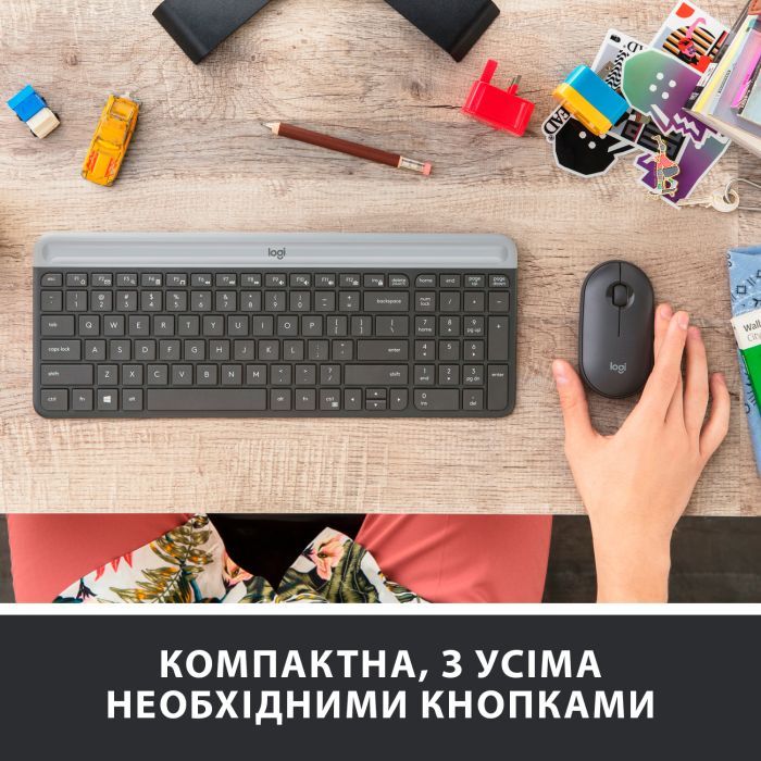 Комплект Logitech MK470 Slim Wireless UA Graphite (920-009204) изображение 2