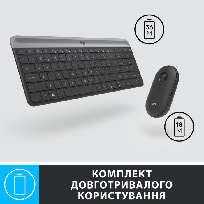 Комплект Logitech MK470 Slim Wireless UA Graphite (920-009204) изображение 5