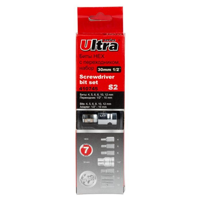 Набор бит Ultra HEX 1/2" 7шт S2 (4013202/410745) изображение 3