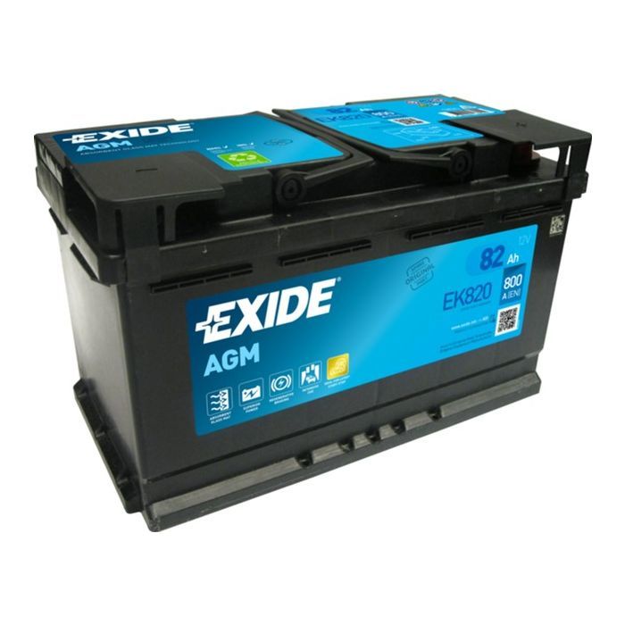 Аккумулятор автомобильный EXIDE START-STOP AGM 82Ah Ев (-/+) (800EN) (EK820)