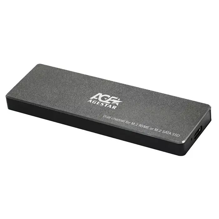 Карман внешний AgeStar M2 SATANVME metal black (31UBVS6C (Black))