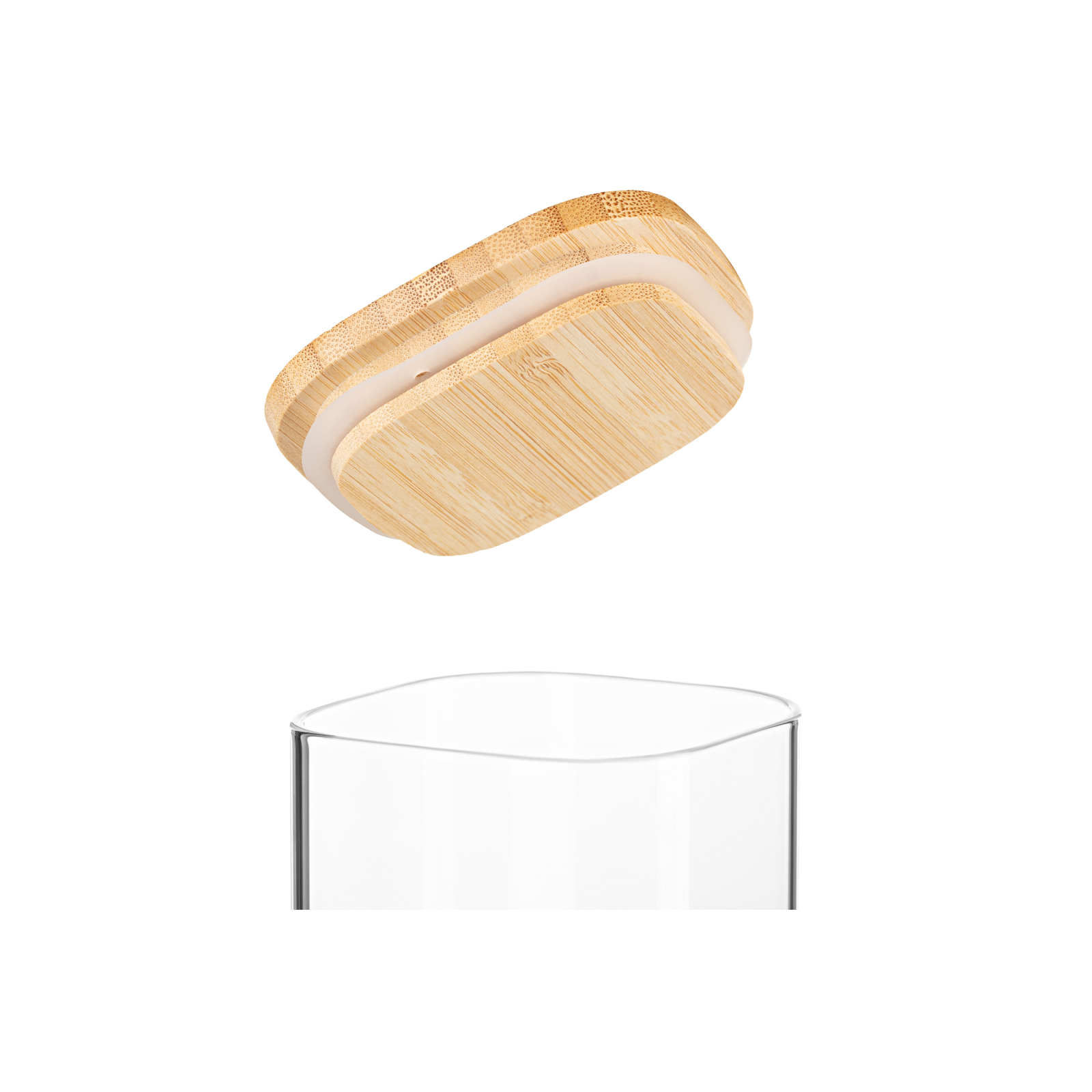 Емкость для сыпучих продуктов Ardesto Fresh квадратная, стекло, бамбук 700 мл (AR1370BLS) изображение 3