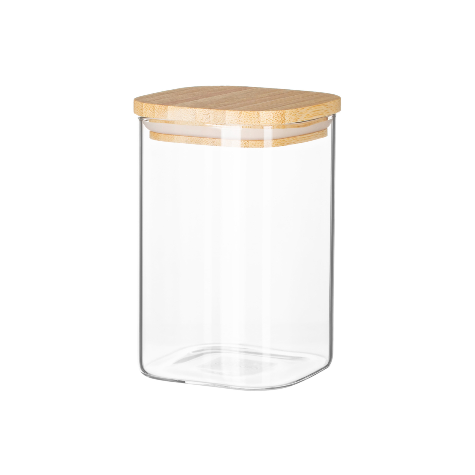 Емкость для сыпучих продуктов Ardesto Fresh квадратная, стекло, бамбук 1300 мл (AR1313BLS)