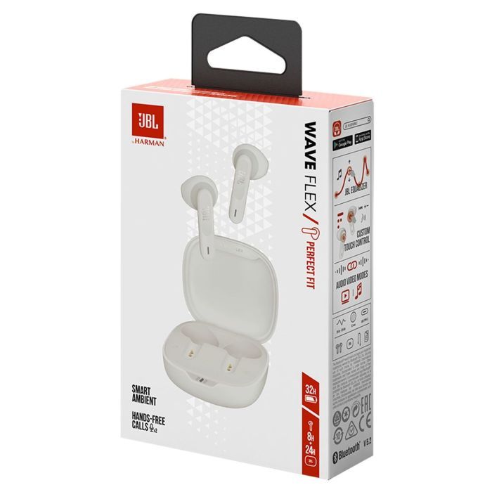 Навушники JBL Wave Flex TWS White (JBLWFLEXWHT) зображення 10