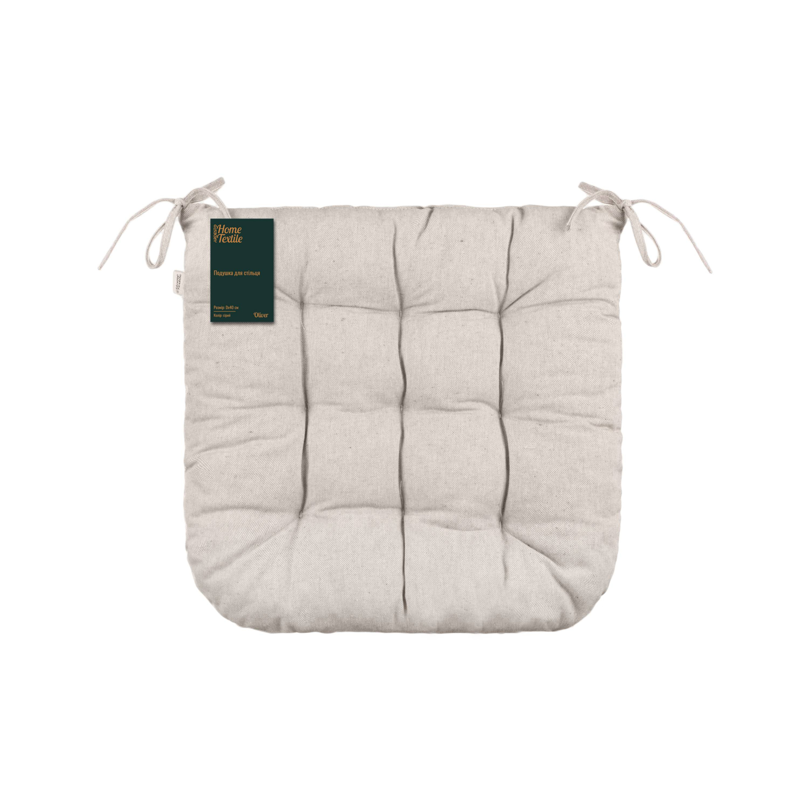 Подушка на стул Ardesto Oliver зеленый, 40х40см 100% хлопок (ART02OG)