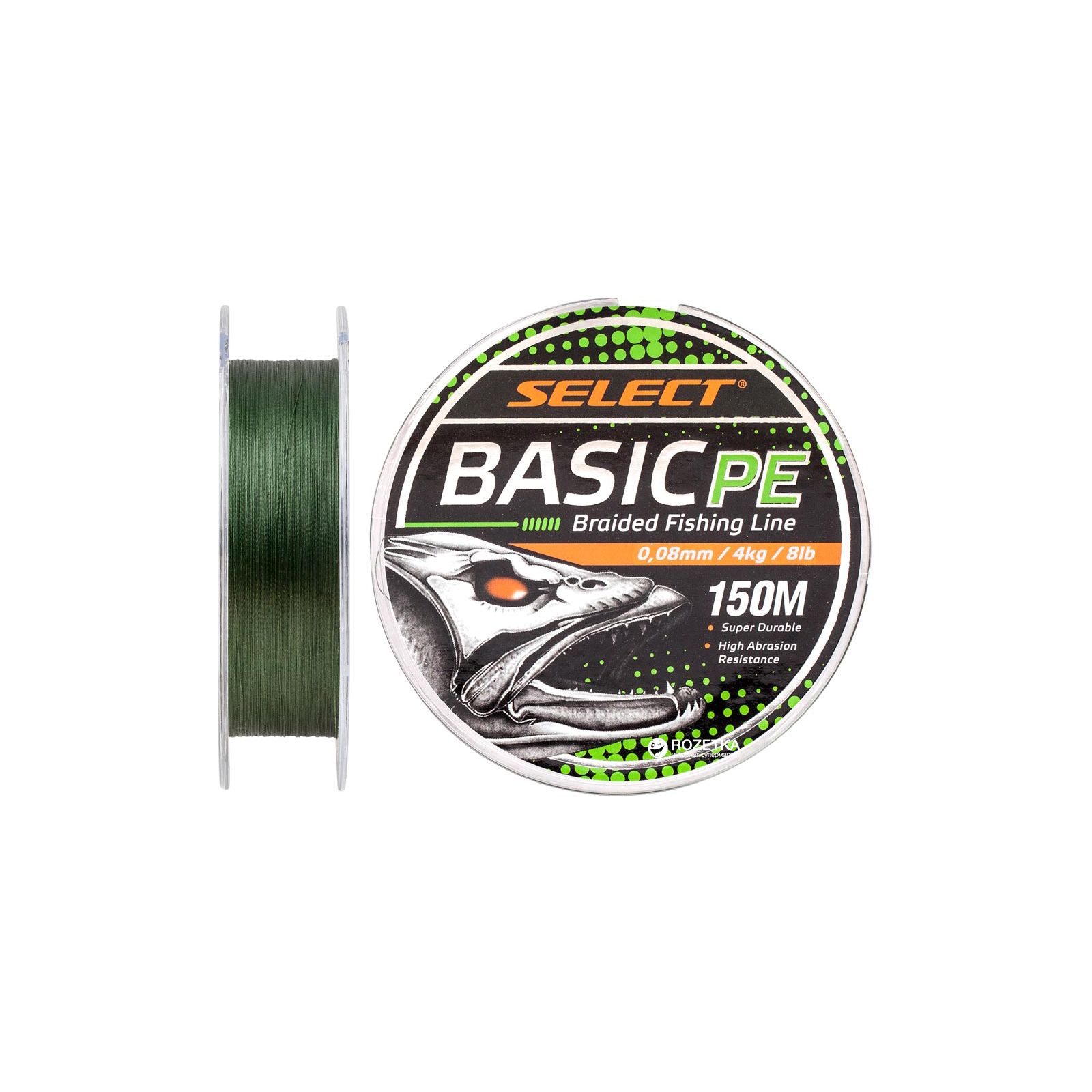 Шнур Select Basic PE 150m Dark Green 0.10mm 10lb/4.8kg (1870.18.21)