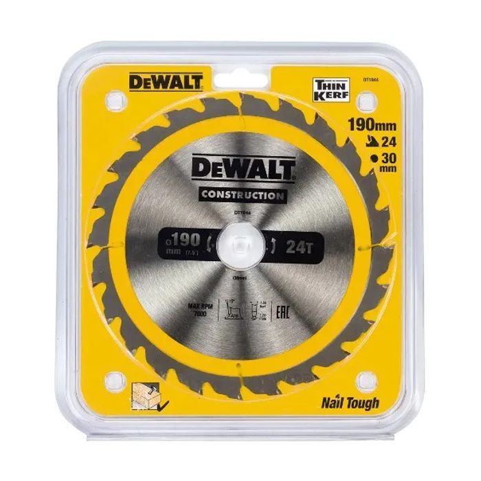 Диск пильный DeWALT CONSTRUCTION 190х30 мм, 24z (ATB), 16 градусов (DT1944) изображение 3