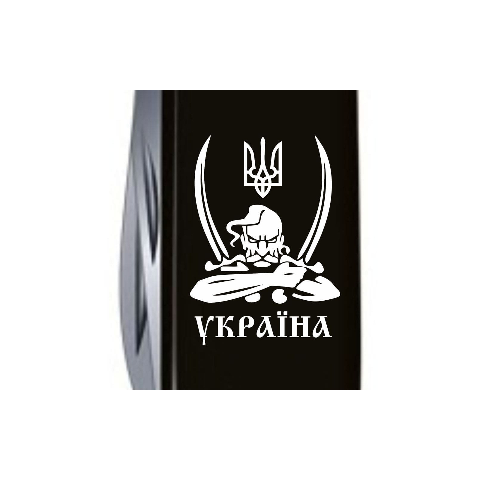 Нож Victorinox Huntsman Ukraine Black "Вогняний Тризуб" (1.3713.3_T0316u) изображение 4