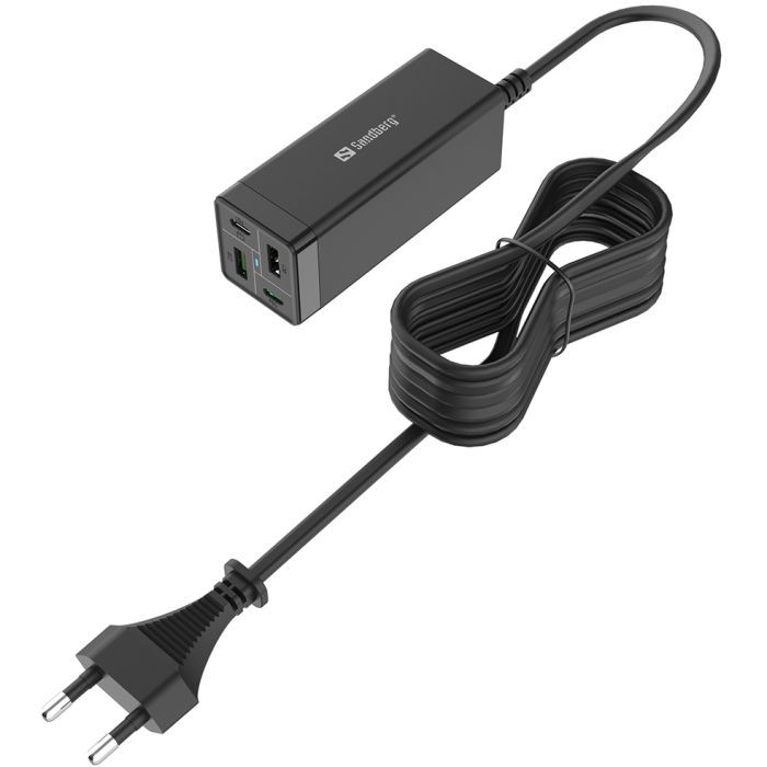 Зарядний пристрій Sandberg 4in1 2xUSB-C 2xUSB PD 65W QC 3.0 20W (441-45) зображення 4