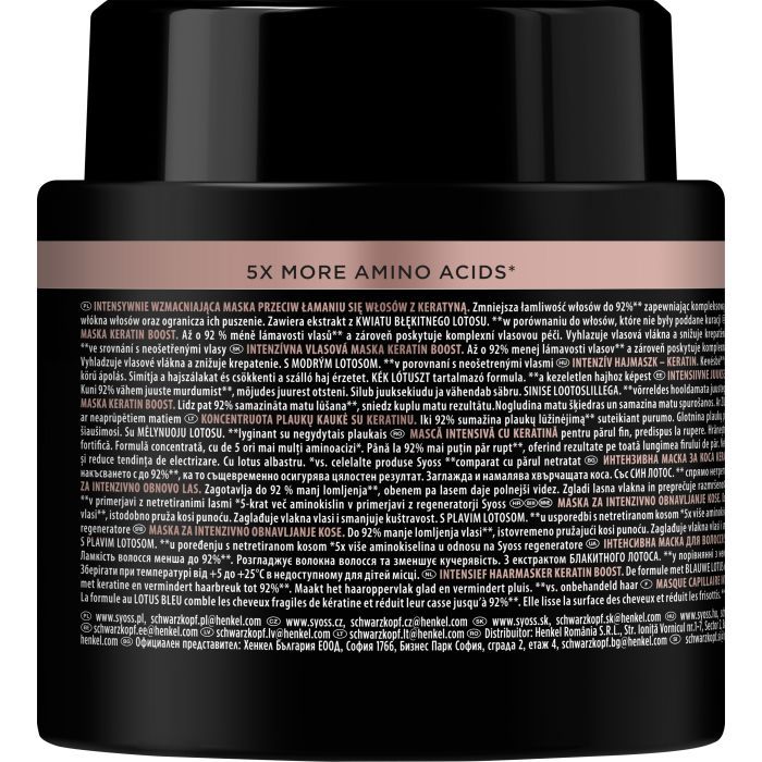 Маска для волос Syoss Keratin Boost Интенсивная для ломких волос 500 мл (9000101689976) изображение 6