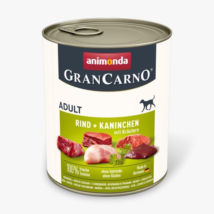 Консервы для собак Animonda Gran Carno Adult Beef + Rabbit with Herbs 800 г (4017721827676)