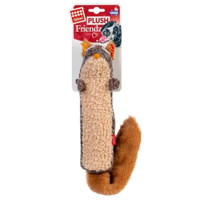 Игрушка для собак Collar GiGwi Plush Белка с пищалкой 29 см (75309) изображение 2