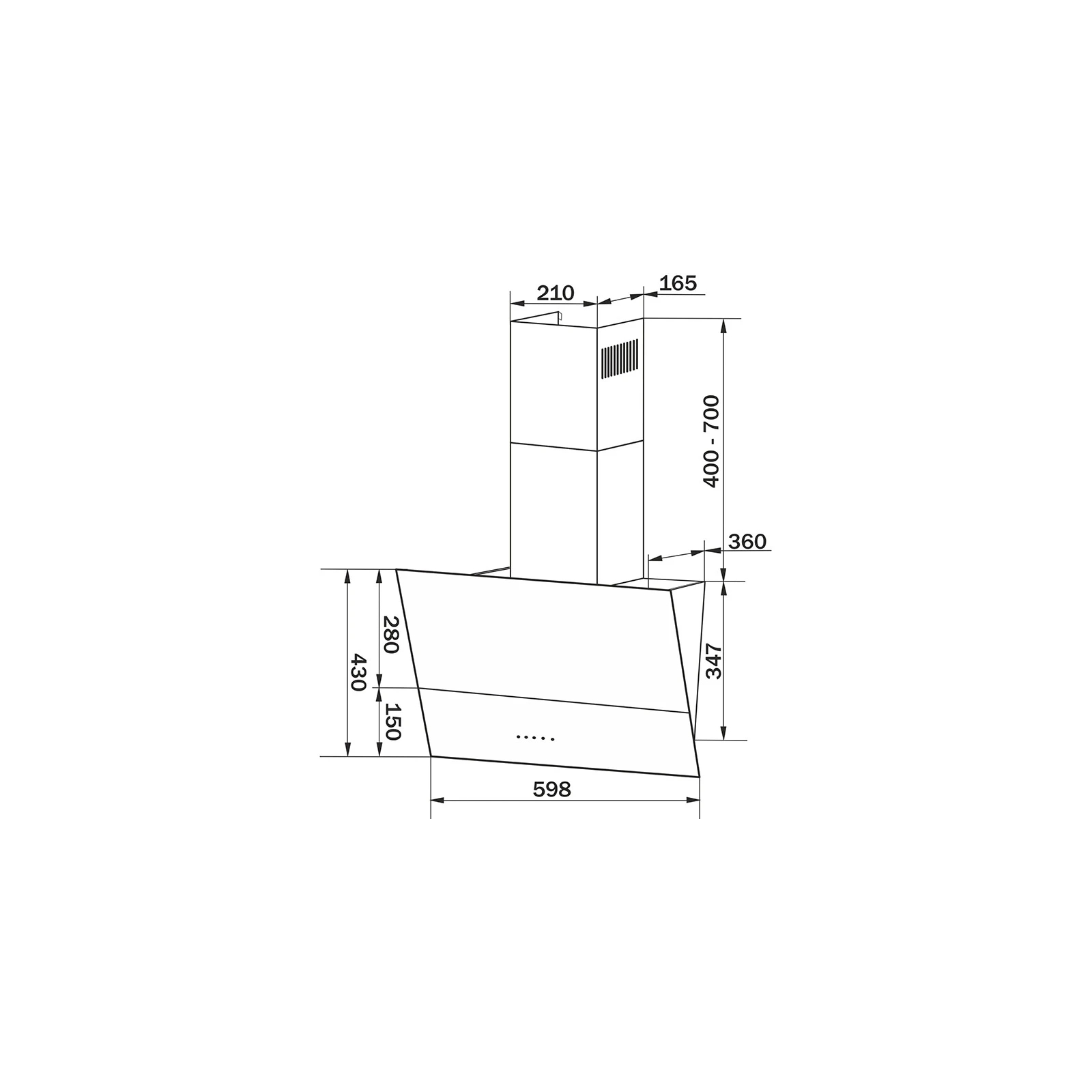 Вытяжка кухонная GRANADO Vivares 613-1100 grafito glass (GCH316399) изображение 11